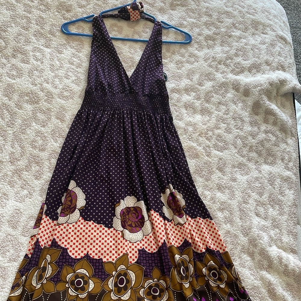 Used wet seal purple print halter dress